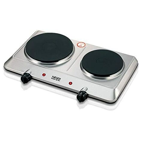 Haeger HP-02S.015A hobs Acero inoxidable Encimera 45.5 cm Quemador en espiral 2 zona(s)