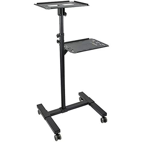 StarTech.com Soporte Móvil para Proyector y Ordenador Portátil - Carrito de Servicio Pesado para Proyector (2 Estantes) - de Altura Ajustable para Presentaciones - con Ruedas Bloqueables (1/5)