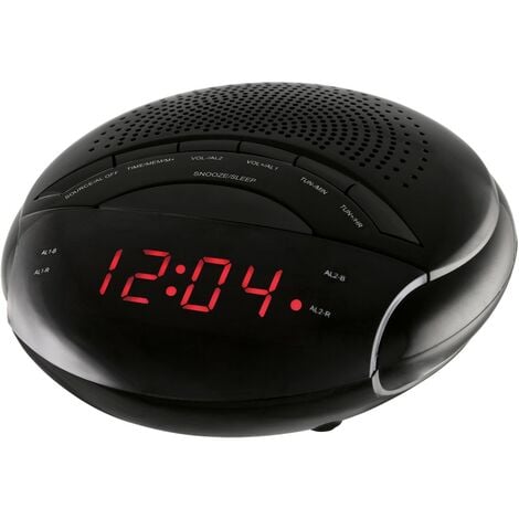 BigBen RR90EPOKN Radio Reloj Despertador Vintage con Doble Alarma AM/FM  Negro