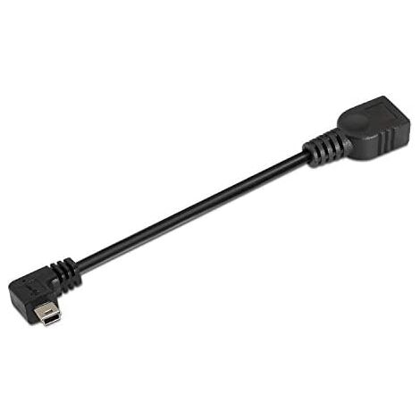 Alcasa Cavo USB 2.0 A/Mini-B 0,15 Metri - Nero, Per Fotocamere, Hard Disk E Hub