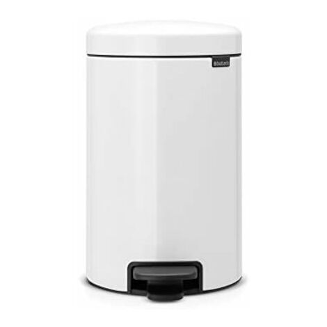 Brabantia NewIcon - Cubo de Basura de Pedal de 12 litros, Color Blanco (1/5)