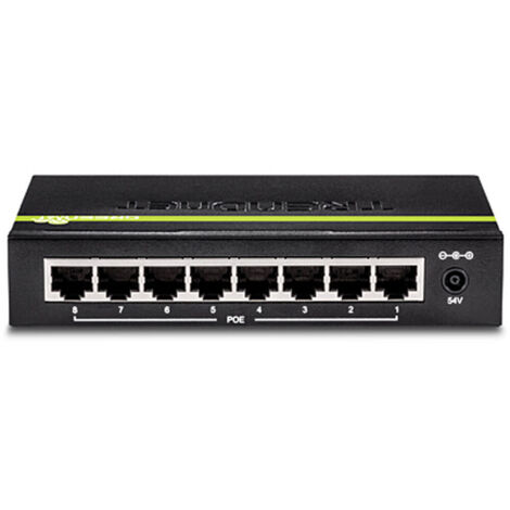 Trendnet TPE-TG82G switch No administrado Gigabit Ethernet (10/100/1000) Energía sobre Ethernet (PoE) Negro (1/3)