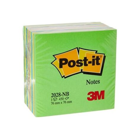 3M Post-it 2028-NB Cube Note, tonos verdes arcoíris, 450 hojas, 76 x 76 mm