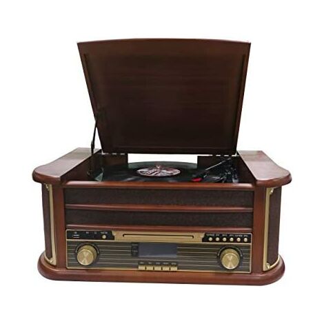 Denver MRD-51, Equipo de Música, Estilo Retro, Dab, Tocadiscos y Reproductor de CD y Casetes, Grabación Desde Un Disco de Vinilo, CD y Cassette, Ethernet, Madera