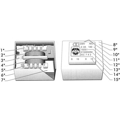 BLOCK FL 18/15 Printtransformator 2 X 115 V 2 X 15 V/AC 18 VA 800 MA - 8