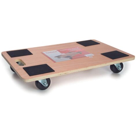Toolland Carretilla para Muebles, con Revestimiento Antideslizante, 4 Almohadillas, Mango Integrado, 4 Ruedas giratorias de Goma, de Madera contrachapada, Capacidad de Carga hasta 400 kg, fácil de
