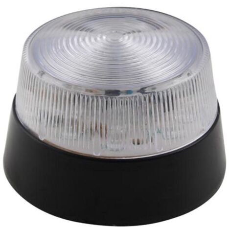 LÁMPARA ESTROBOSCÓPICA CON LEDs - TRANSPARENTE - 12 VDC - ø 77 mm
