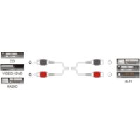 Conexión audio inyectada 2 machos RCA a 2 hembras RCA 2 m Electro Dh 37.013/2 8430552044146