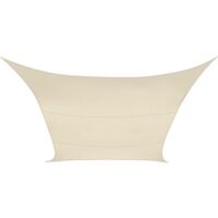 Perel Vela de Sombra Cuadrada 5 x 5 m, toldo Solar de poliéster Transpirable e hidrófugo para jardín, terraza y balcón, protección UV 90%, Anillas de Acero Inoxidable, Color Crema
