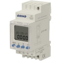 ORNO PRE-450 Interruptor Horario Astronómico 52 Programas 1 Salida de Relé máx.16A/230V 2 Módulos de Anchura DIN TH-35mm Blanco