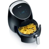 SEVERIN Freidora de aire caliente XXL con 8 programas automáticos, freidora eléctrica para freír sin grasa, innovador horno freidora para freír de forma saludable, negro, FR 2445