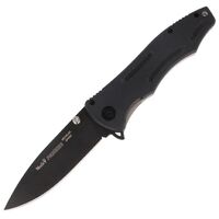 Navaja Muela Serie Panzer PANZER-10N, cachas PBT, hoja de 10 cm teflonada y fibra de vidrio, 23 cm de tamaño total + tarjeta multiusos de regalo