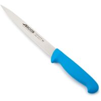 Cuchillo fileteador Arcos Colour - Prof 295223 de acero inoxidable Nitrum y mango ergonómico de Polipropileno de color azul y hoja de 19 cm, funda display