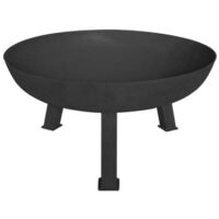 Perel Brasero, 3 pies sólidos, Redondos, 37 x Ø 75 cm, Hierro Fundido, Negro