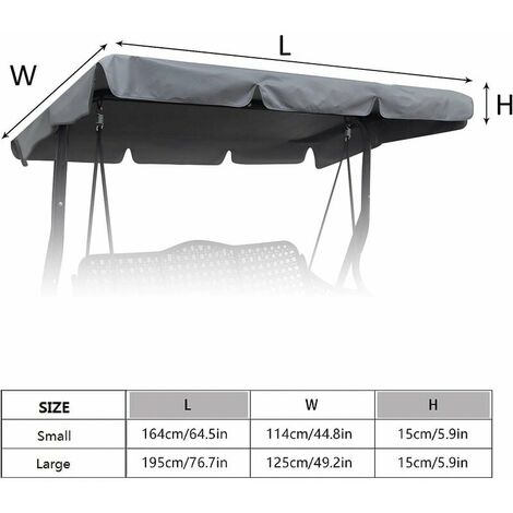 210D extérieur balançoire auvent remplacement parasol UV bloc