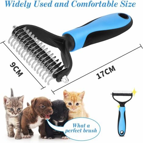 Brosse Chien Brosse Chat, Peigne Déméloir Chien Professionnel et Brosse Chien Poil Long, Râteau de Toilettage pour Chien et Chat enlever le Sous-poil des Animaux de Compagnie