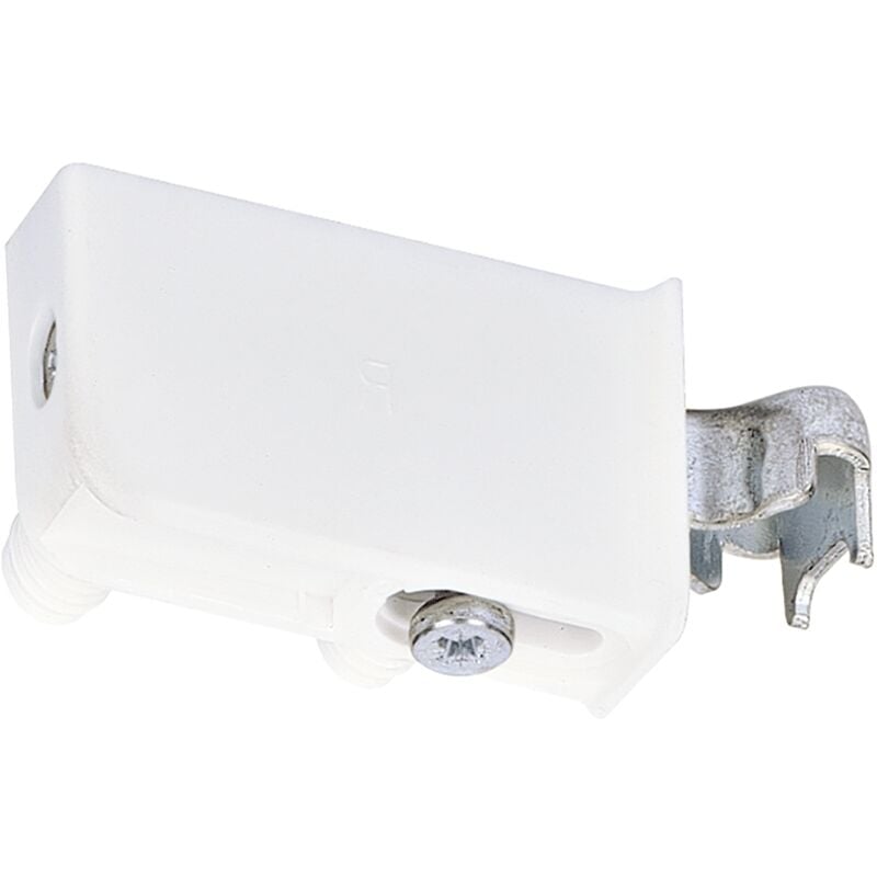 KLAMA 2x Schrankaufhänger Höhenverstellbar - Weiß Kunststoff/Metall Zum Anschrauben