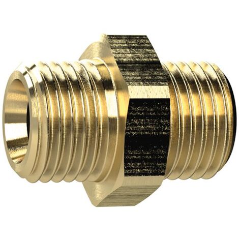 Doppelnippel, Messing AG G1/8" x G3/8", SW 19mm RIEGLER