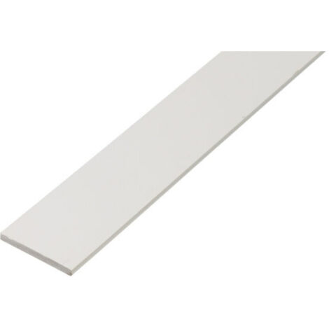 GAH Alberts Flachstange glatt, ungelocht, L1000mm B30mm, S3mm Kunststoff weiß durchgef.