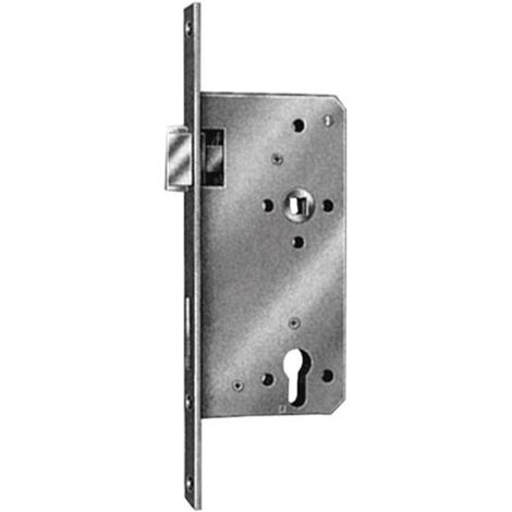 KFV Einsteckschloss für Haustür, Stulpbreite 22 mm, Dornmaß 65 mm, DIN Links, silber