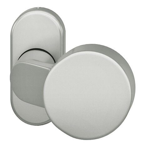 FSB RT-Türknopf feststehend Ros.oval/unsichtbare Bef. Aluminium naturfarbig
