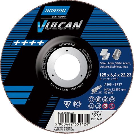 Trennscheibe Norton VULCAN Diam. 125 Dicke 6.5 für Stahl / Edelstahl -66252925523 (1/2)