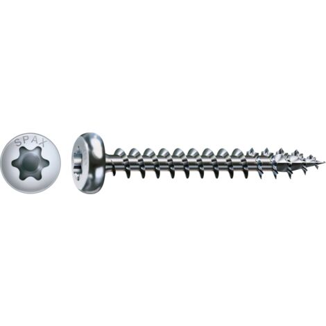 SPAX Universalschraube, 5 x 35 mm, 200 Stück, Vollgewinde, Halbrundkopf, T-STAR plus T20, 4CUT, WIROX - 0201010500353