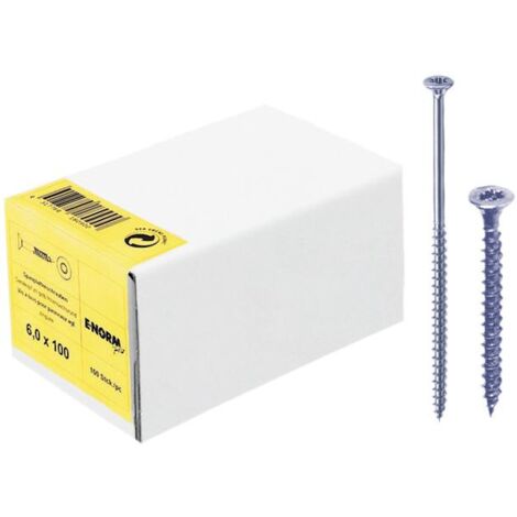 E-NORMpro Spanplattenschraube, Senkkopf, zn blau TG ISR 4,0x 60/36 HP 500 Stk (1/3)
