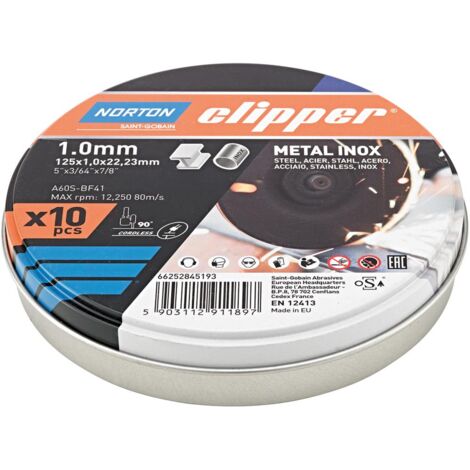 Trennscheibe D125x1,0mm Typ 41 Metall-Inox 12250 min-1 10 St. (1/2)