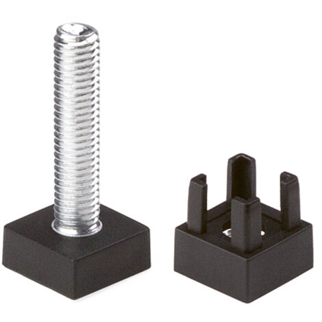 Cadro Set (1 Stück) Standfuß hv/Steckgewinde M8 schwarz (1/3)