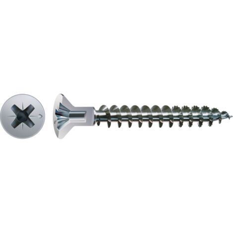 Spax-S 4,5x60 Senkkopf Fraesrippen Kopfbohrung 2,5Mm Kreuzschlitz Z2 (1/5)