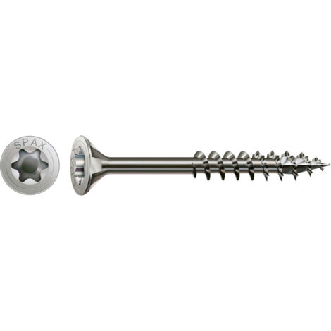 SPAX Edelstahlschraube, 8 x 100 mm, 50 Stück, Teilgewinde, Senkkopf, T-STAR plus T40, 4CUT - 0197000801005 (1/5)