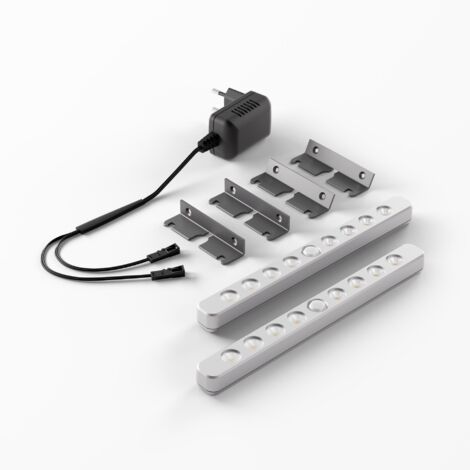 Halemeier Ser Bettleuchte LuckyLine 2er Set cw Alu Optik LED-Verl.,EVG