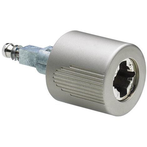 Zylinderdrehgriff Typ 44.5 links, vernickelt, mit Griffrillen (1/3)