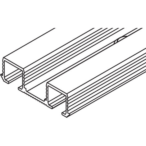 Hawa Doppellaufschiene Hawa Clipo 15, Alu, gelocht, zum Schrauben, L= 2500 mm