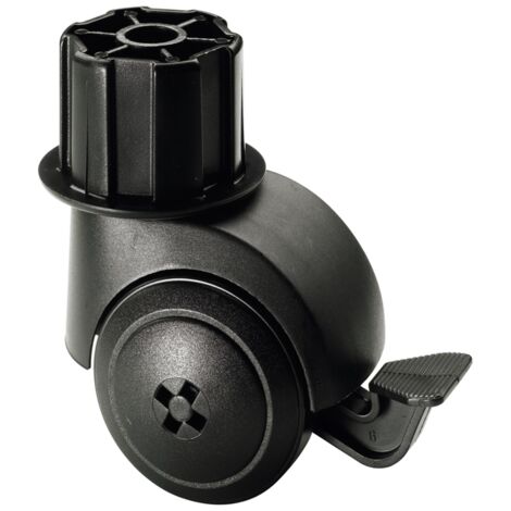 Hettich Tischbein-Fußrolle,  70mm,  Femica 70201,  Kunststoff schwarz