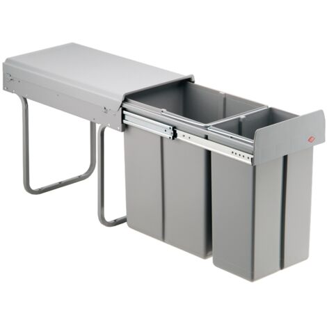 Hettich Bin.it Duo II HAU Abfallsystem KB300mm 20l+10l Kst. grau (1/3)