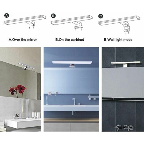 Applique LED miroir salle de bain "Line" 8W - Blanc Neutre - Chromé