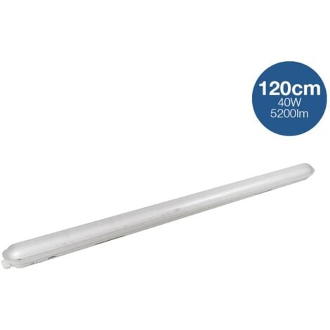 Krisane - Réglette LED étanche blanche - 4000°K - IP65 - 40W