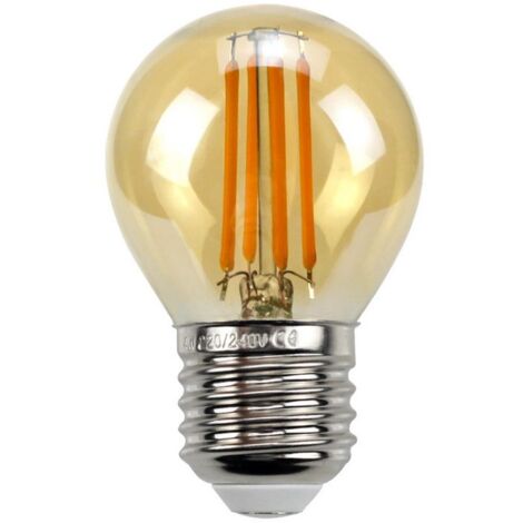 Barcelona Led – Ampoule LED 4W E27 G45 filament rétro – 390 lumens – Couleur ambre 2200K – Remplace 35W incandescente – Pour guirlande extérieure IP44