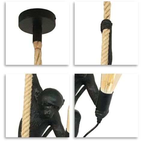 Suspension design singe en résine "Ximpa" - Noir