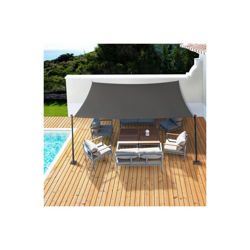 Toldo tipo vela rectangular tamaño personalizado de 13 x 22 pies, para  exteriores, con bloqueo UV, toldo para terraza, patio, jardín, color gris,  R26