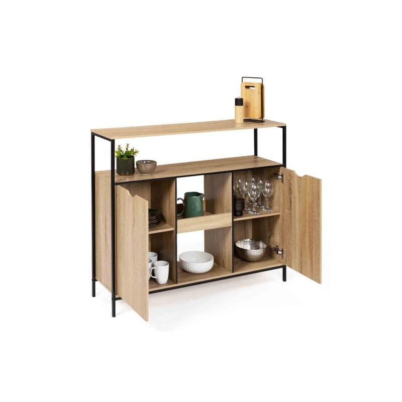 Mueble bar de diseño actual con dos puertas y estantes centrales DS433H320  - Dstilo