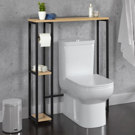 Mueble DETROIT de diseño industrial para WC con estantes