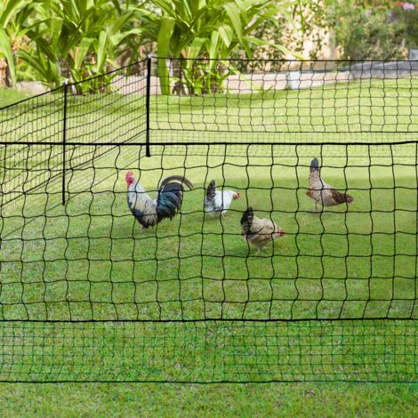 Kit de 12 M de malla para gallinero con 6 postes de doble punta