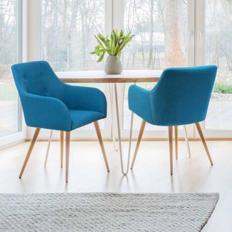 Lote de 2 sillas de comedor escandinavas DANIA azul pato
