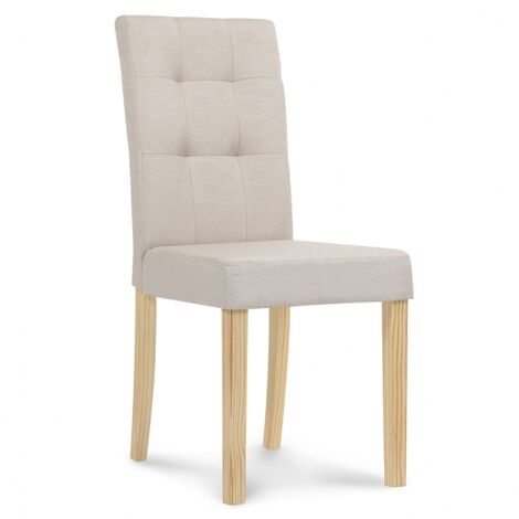 Lote de 4 sillas de comedor tapizadas POLGA beige