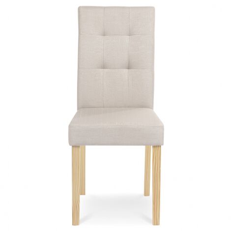 Lote de 4 sillas de comedor tapizadas POLGA beige
