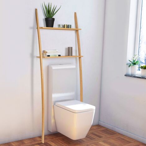 SUPER DEAL - Mueble de baño de madera con estantes ajustables, uso sobre el  inodoro