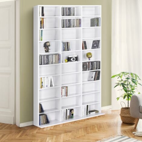 Librería blanca escandinava, estantería asimétrica - Floki - patas de  madera de abeto, 4 estantes, 8 compartimentos, 80x30x138cm